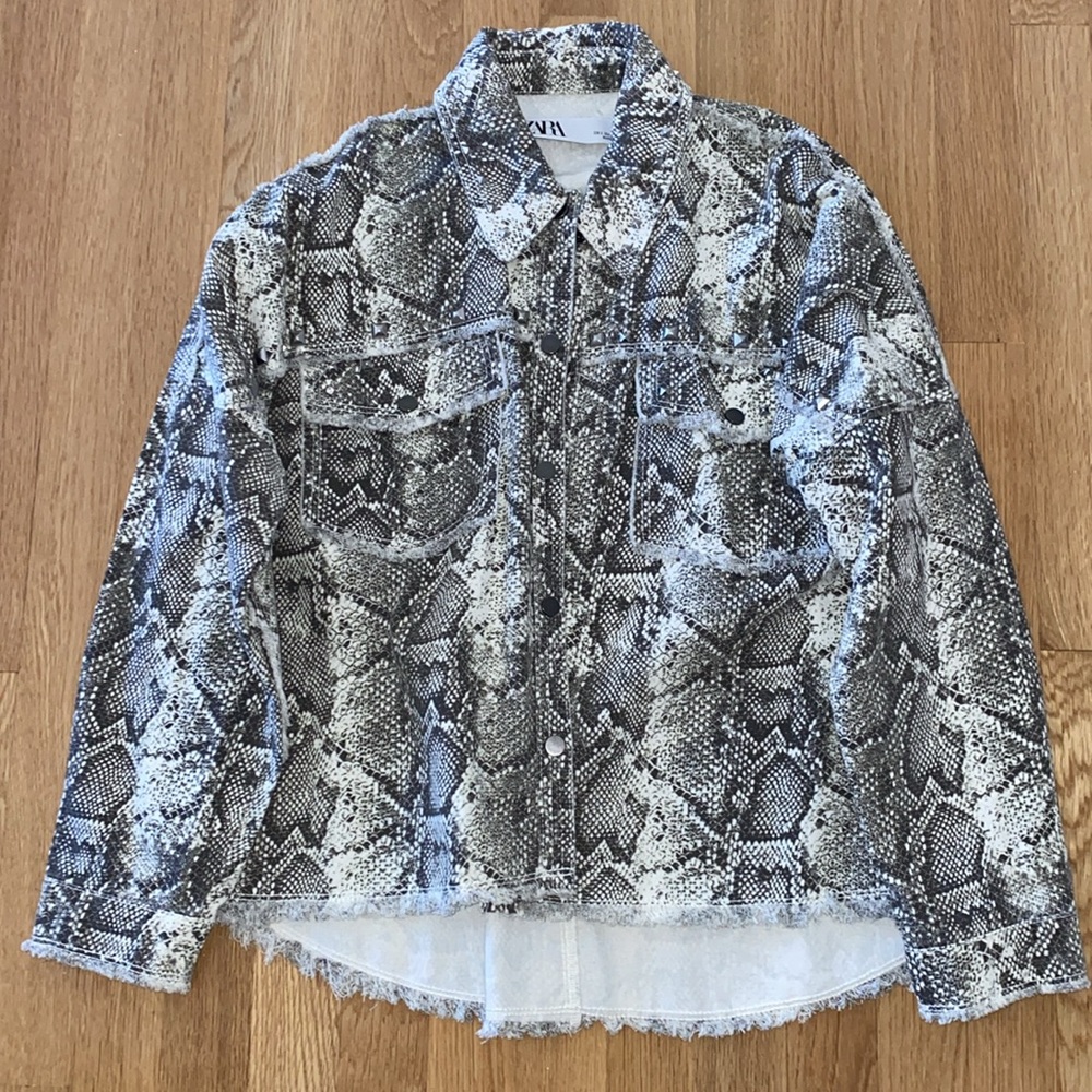 Zara Embellished Animal Print Jacket